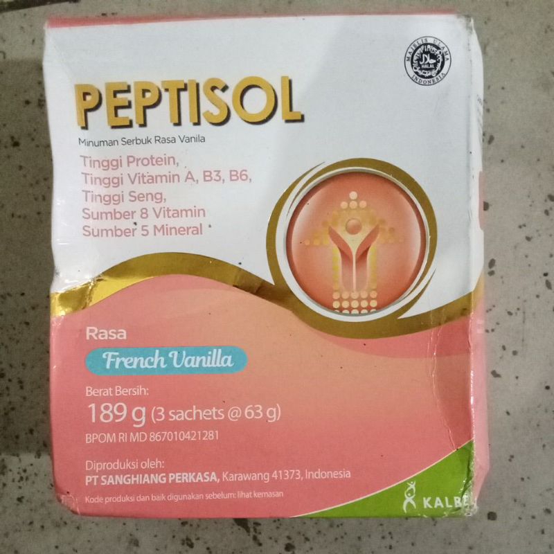 Jual Peptisol Minuman Serbuk Rasa vanilla 189g (3sachet @63g) | Shopee ...