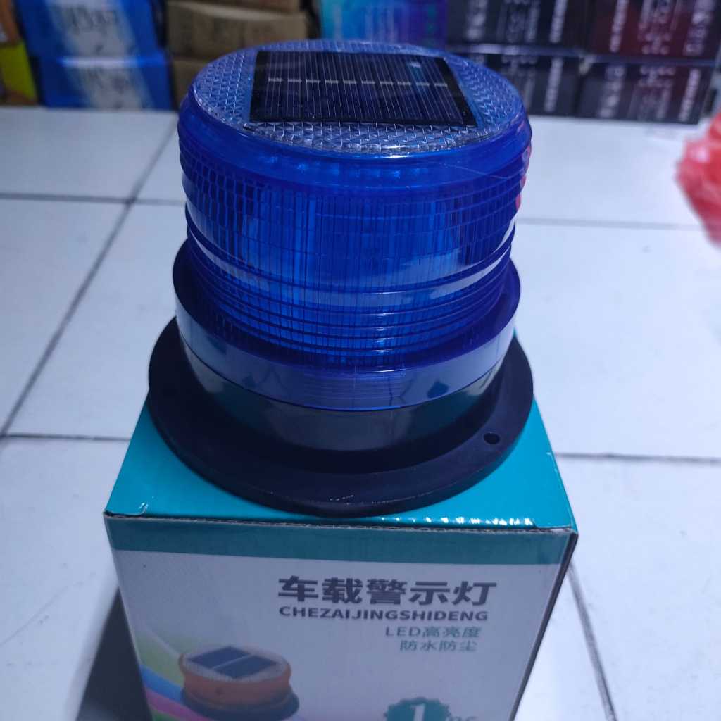 Jual LAMPU ROTARI WARNING LAMP ROTARY LIGHT SOLAR MINI TENAGA SURYA yg ...