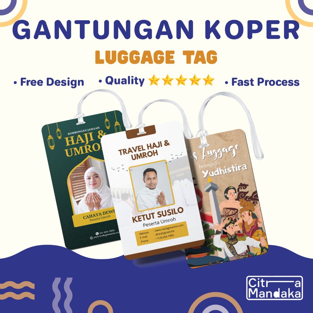 Jual Cetak Tag Koper Tour Haji Custom Pvc 0.76 mm Luggage Tag Shopee
