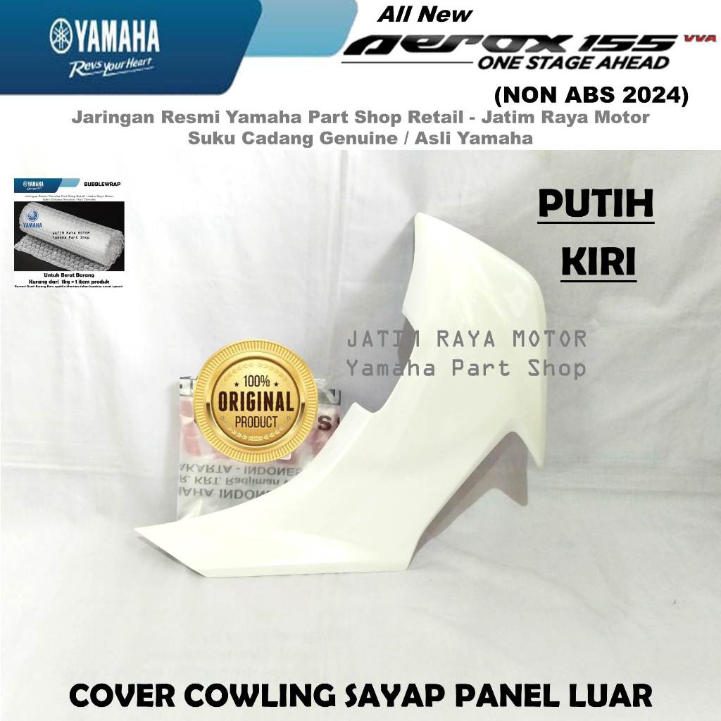 Jual Cover Cowling Sayap Panel Luar Kiri All New Aerox Connected Cyber City Putih Asli