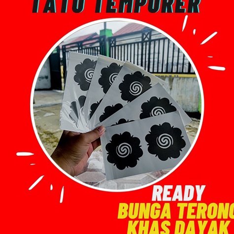 Jual TATO BUNGA TERONG KHAS DAYAK SEMIPERMANENT | Shopee Indonesia