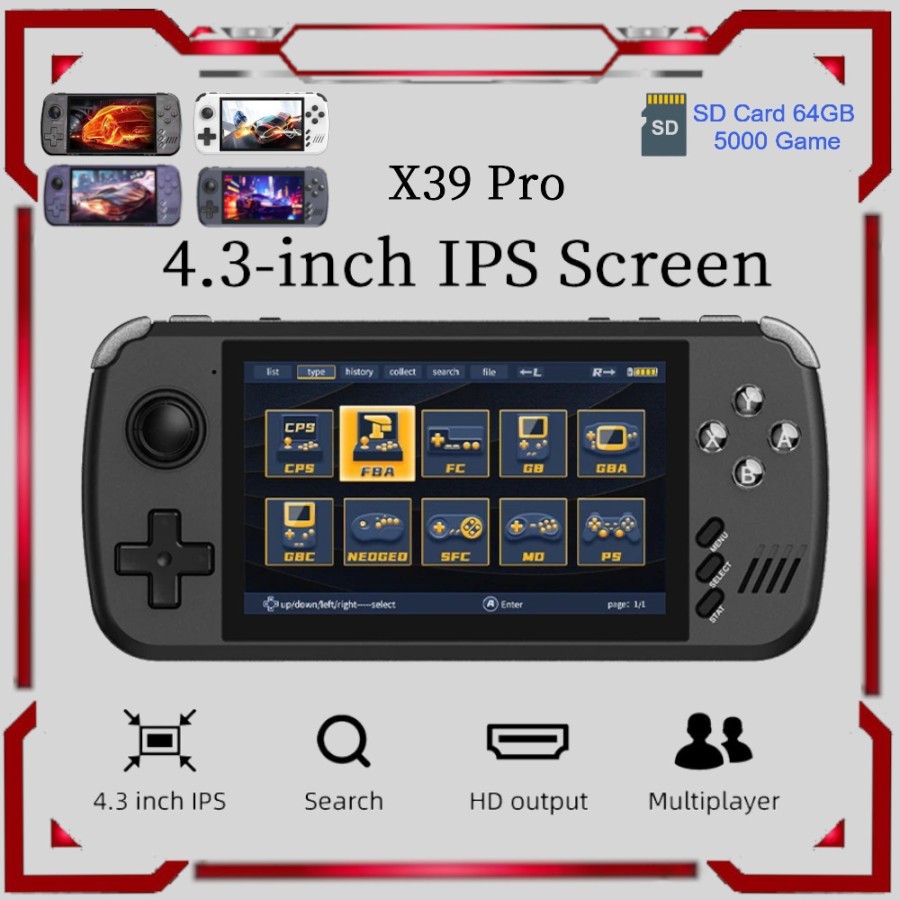 Jual POWKIDDY X39 Pro Retro Handheld Video Game Console Classic ...