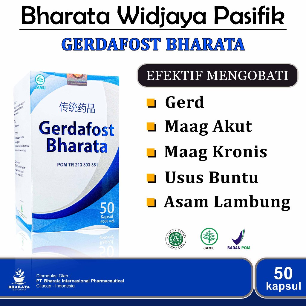 Gerdafost Bharata Obat GERD Tukak Lambung Maag Kronis Ampuh 100% Asli Bergaransi BPOM