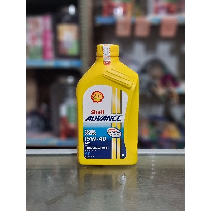 Jual OLI MOTOR SHELL ADVANCE 4T AX5 15W-40 1 LITER ORIGINAL | Shopee ...