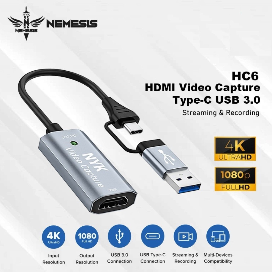Jual HC6 NYK HDMI Video Capture Type C USB 3.0 | Shopee Indonesia