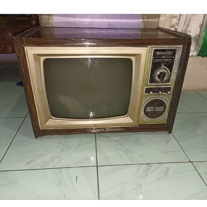 Jual tv kayu Sharp jadul antik Shopee Indonesia