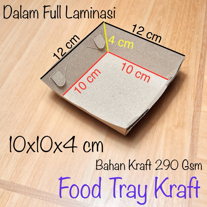 Jual Food Tray Paper Tray S Small Kraft X X Laminasi Gsm Paper Food Tray Kecil Kraft