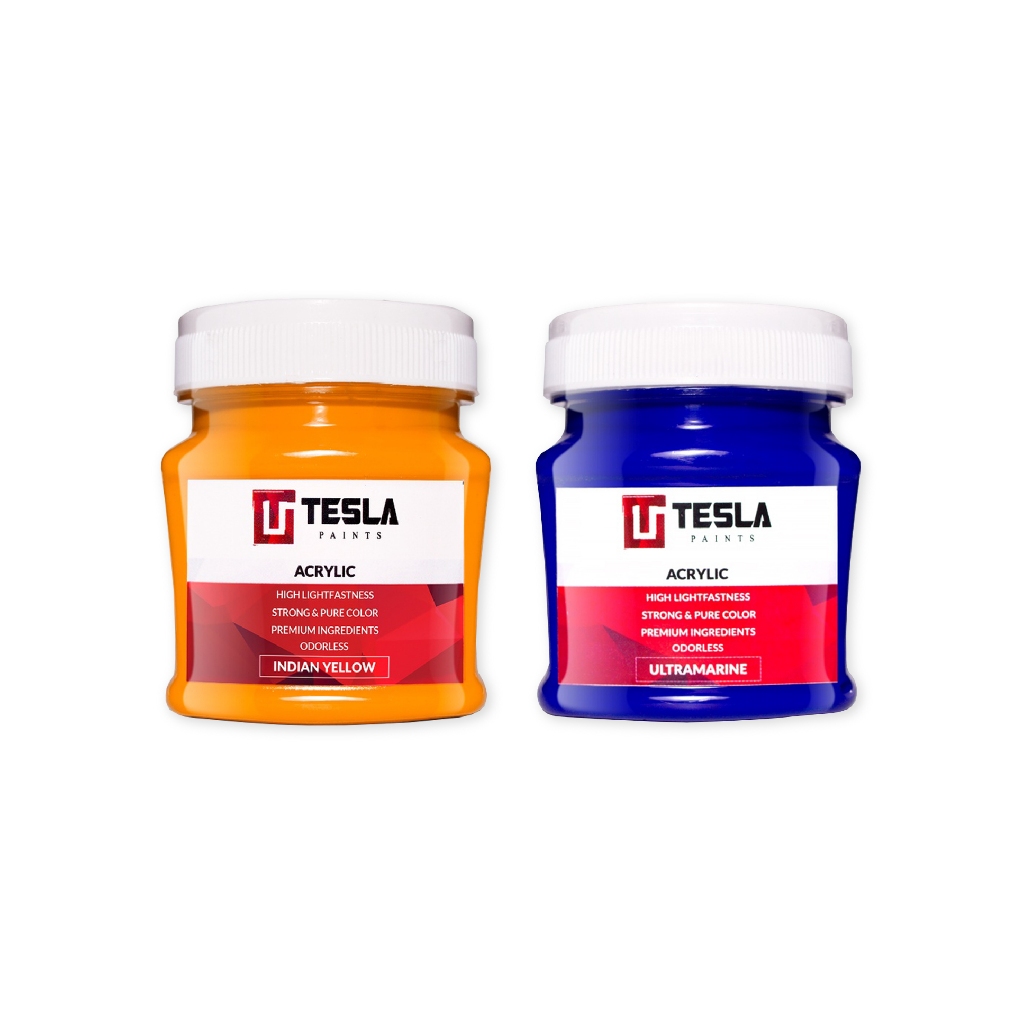 Jual Tesla Acrylic Paint Color 125ml Mural Titanium White | Shopee ...