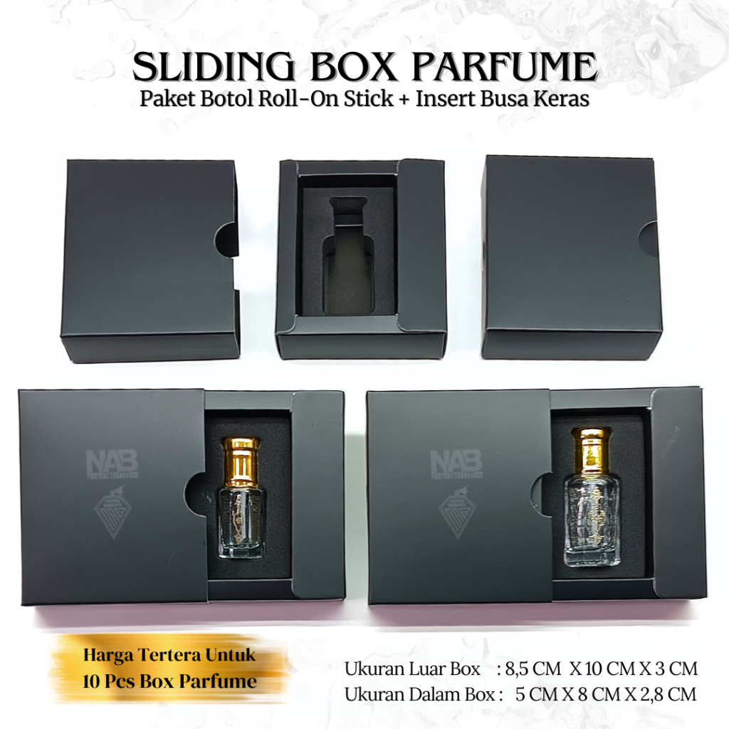 Jual 10 PCS - BOX PARFUM SLIDING / 10-PCS MEWAH BOTOL TOLA ROLL ON ...