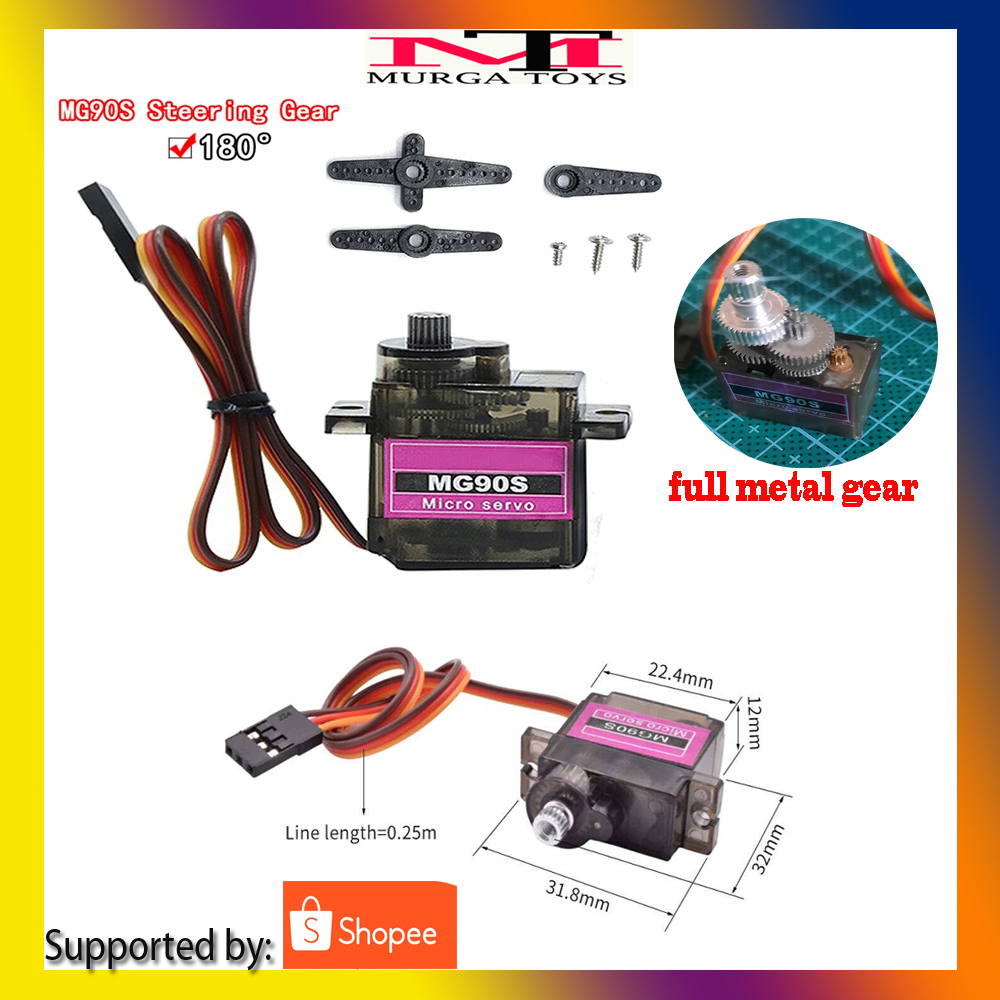 Jual MICRO SERVO MG90S 9G FULL METAL GEAR VERSION | Shopee Indonesia
