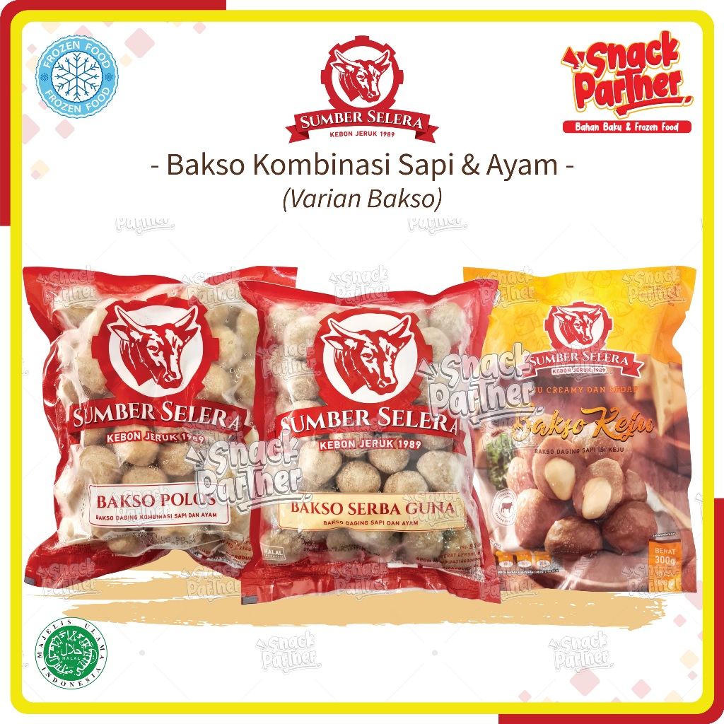 Jual Sumber Selera Bakso Kombinasi Daging Sapi Ayam 50 Pcs 650 Gr