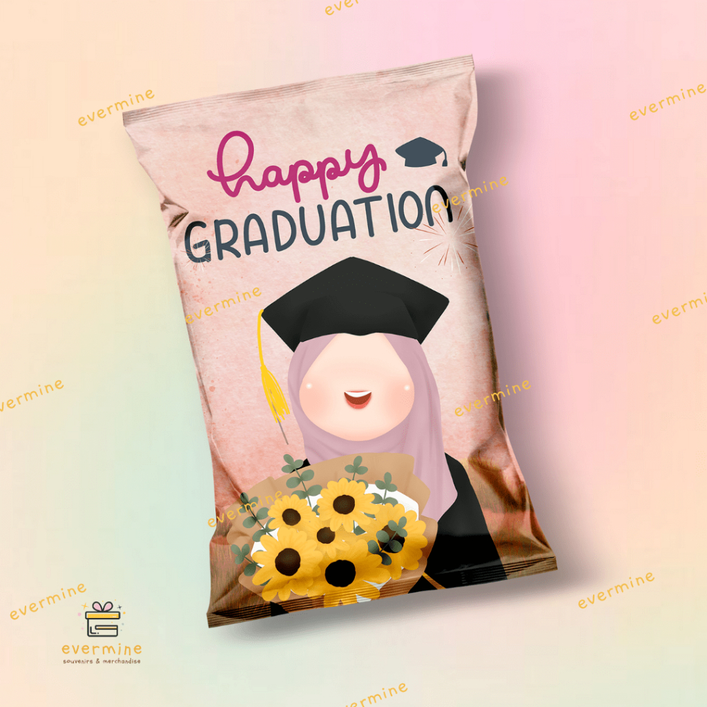 Jual [Part 1] Graduation Snack Pouch Happy Graduation Custom Tema