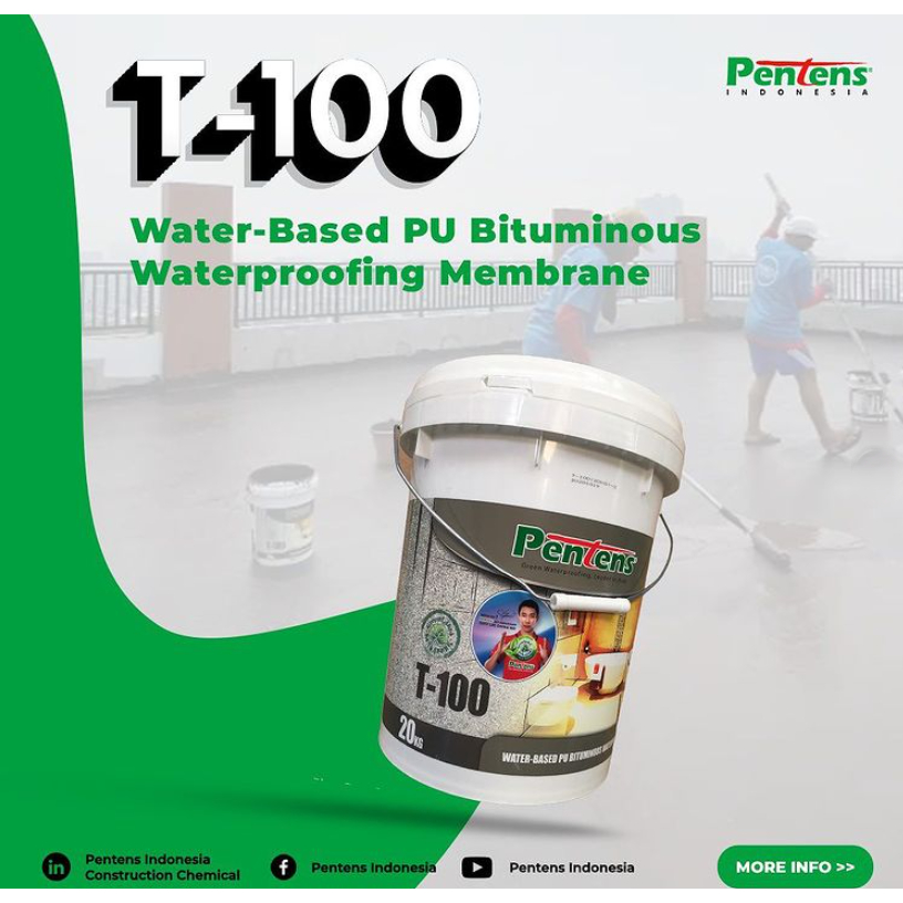 Jual PENTENS T-100 Membrane Waterproofing PU Bituminous Berbasis Air ...