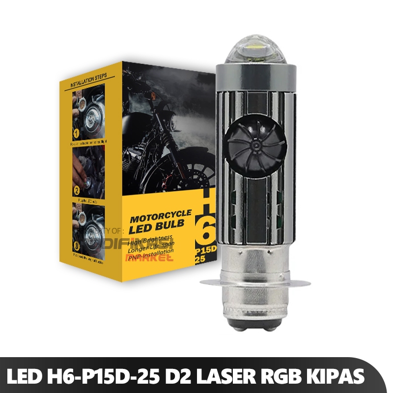 Jual Lampu Utama Motor Bebek Metic Metik Headlamp Laser H6 P15D-25 ...