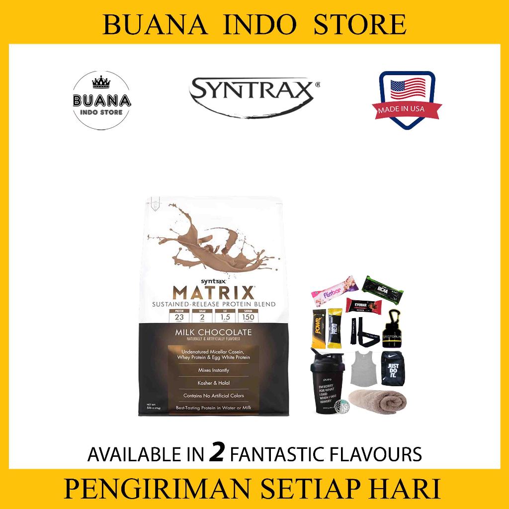 Jual Syntrax Matrix 5 LB SUSTAINED RELEASE PROTEIN BLEND Whey Protein 5 ...