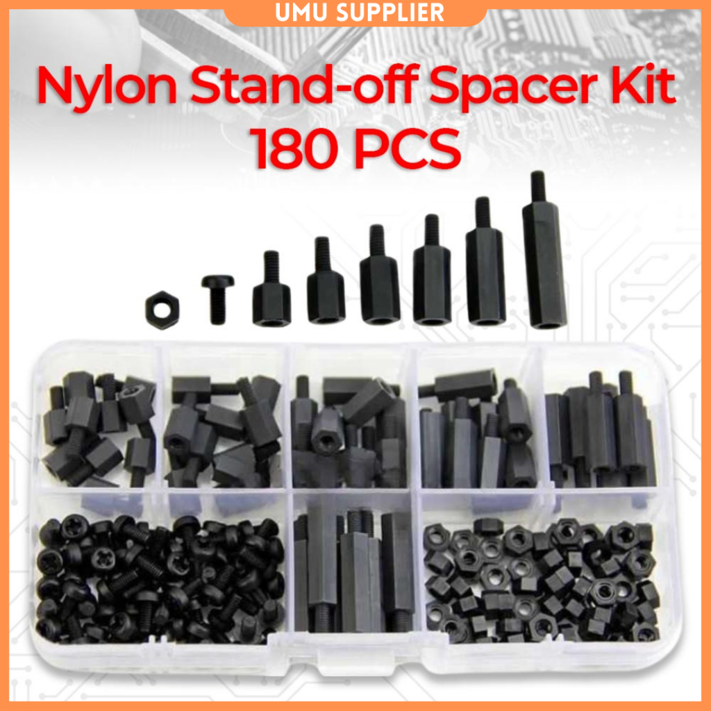 Jual (UMU SUPPLIER) STAND OFF SPACER KIT M3 180PCS NYLON MOTHERBOARD