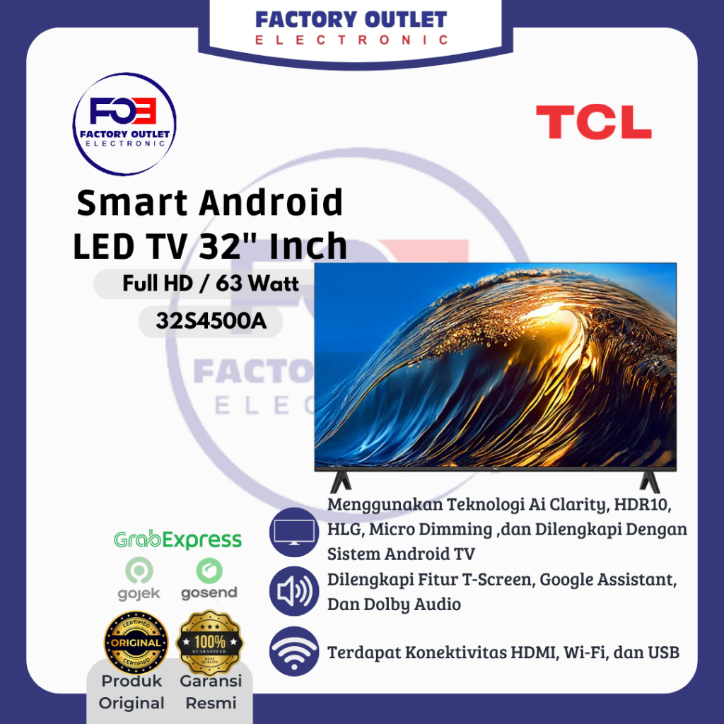 Jual TCL 32S4500A S4500 LED SMART TV 32