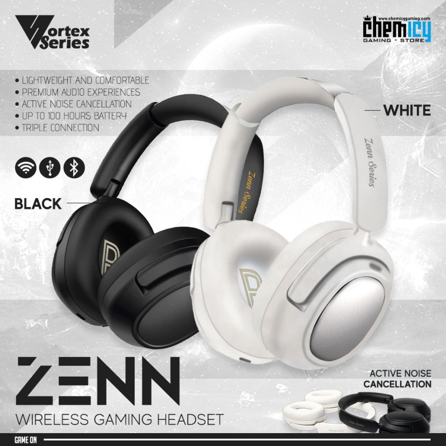 Jual Vortex Series Zenn Series Tri-Mode Wireless Gaming Headphone with ...