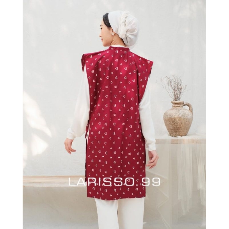 Jual Larisso Vest Batik Panjang / Rompi Batik Wanita / Merah | Shopee ...