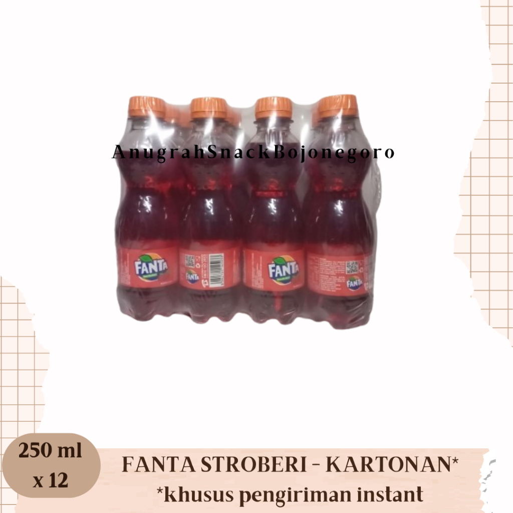 Jual Minuman Berkarbonasi Botol 250ml X 12 Fanta Stroberi Sprite