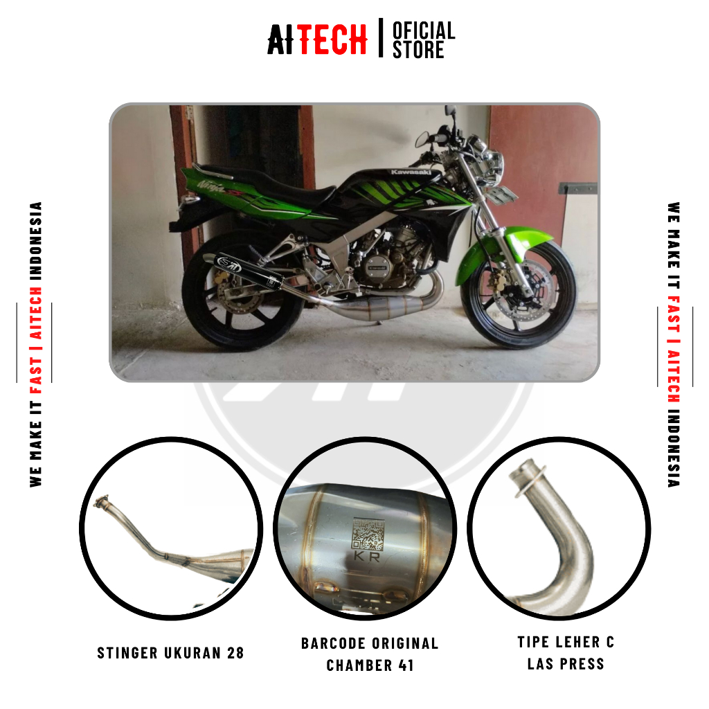 Jual Knalpot Aitech Big Volume Stainless STD Ninja R/RR Gen 4 | Shopee ...