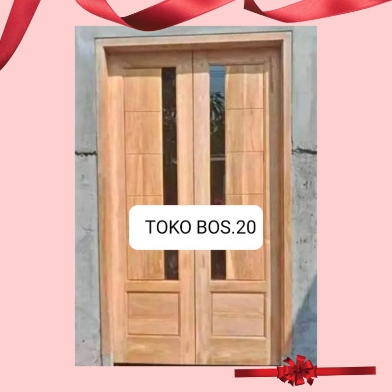 Jual Pintu Utama Rumah Pintu Tarung Kaca Hitam Kupu Kupu Minimalis Kayu Mahoni Shopee Indonesia