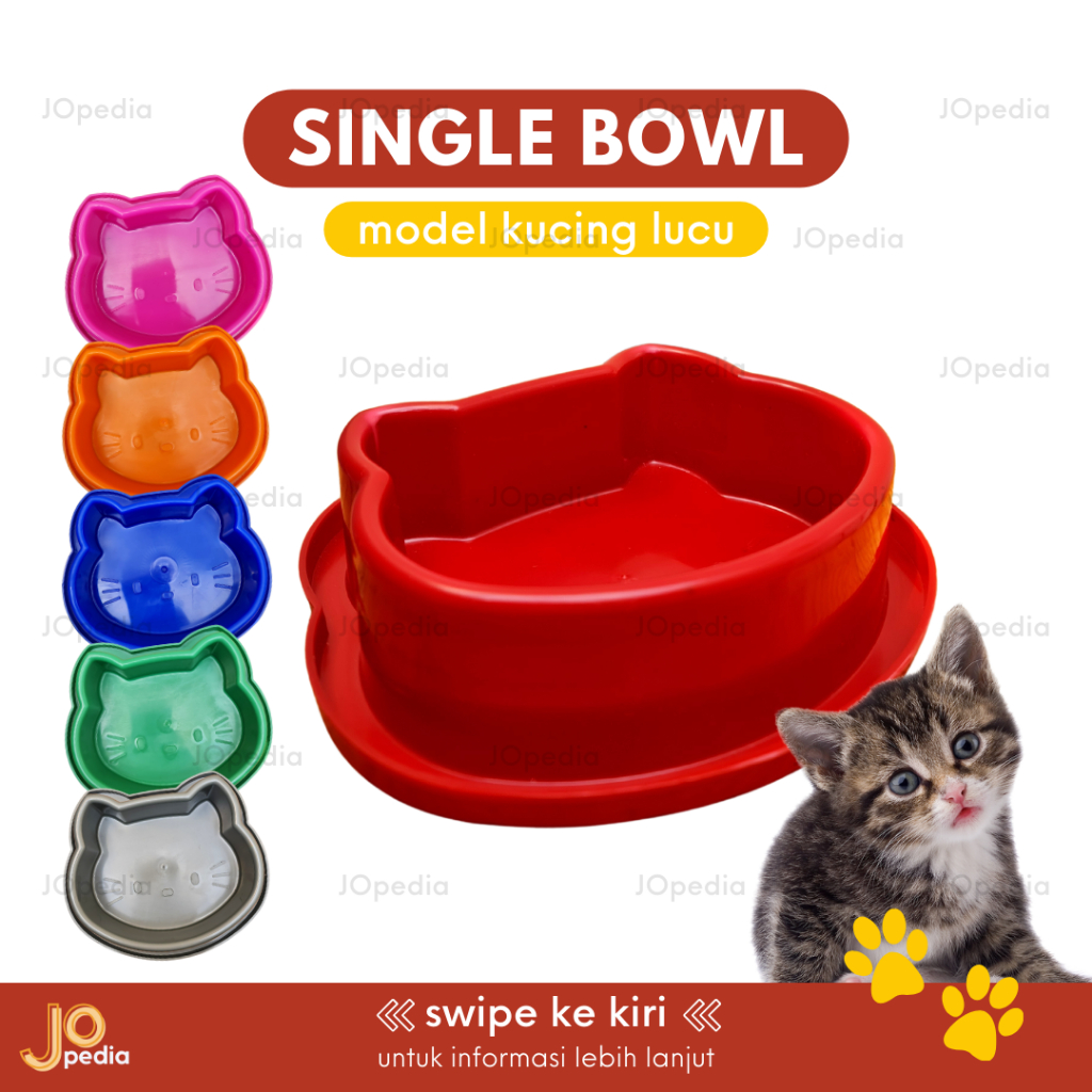 Jual SINGLE BOWL KITTY Tempat Makan Kucing Anjing Mangkok Feeder ...