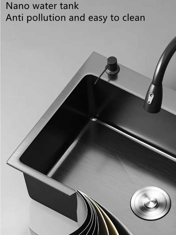 Jual Kitchen Sink 8245 Black Paket Komplit / Sink Hitam Stainless / Bak ...