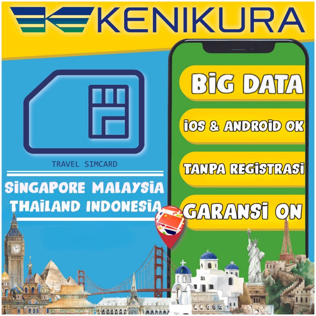 Jual 30 days Sim Card Singapore Malaysia Indonesia Thailand Simcard