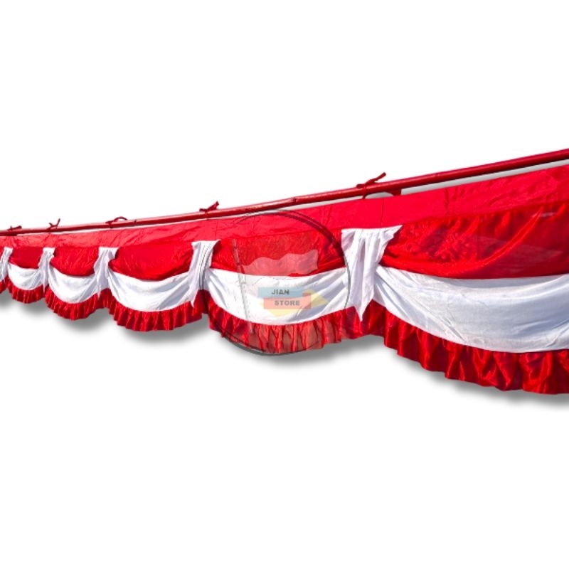 Jual Bendera Merah Putih Background Lidah Rumbai Gelombang Panjang 8 ...