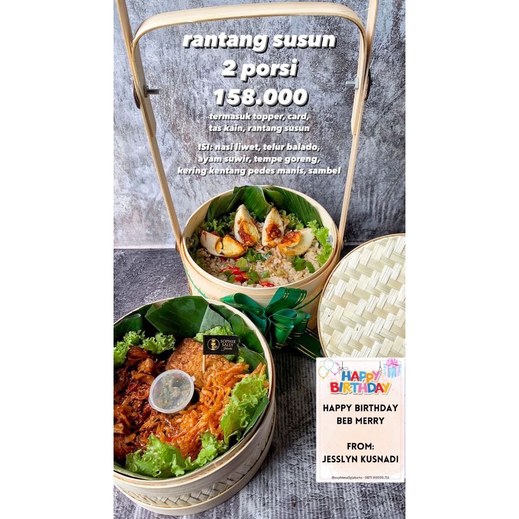 Jual Hampers Rantang Susun 2 porsi - READY SETIAP HARI / FREE TOPPER ...