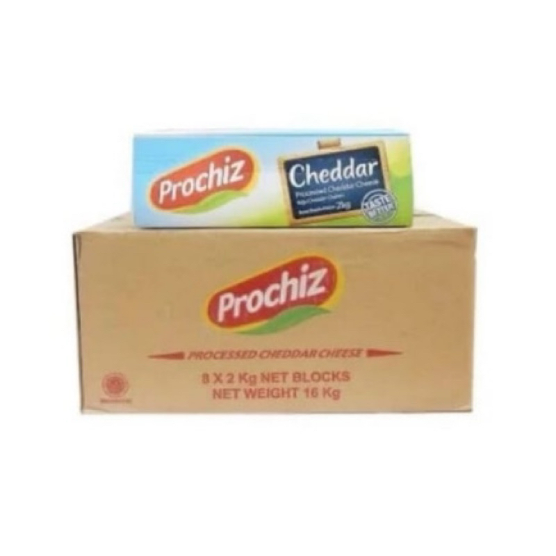 Jual KEJU PROCHIZ CHEDDAR PREMIUM 2KG 1 KARTON ( ISI 8 BALOK ) | Shopee ...