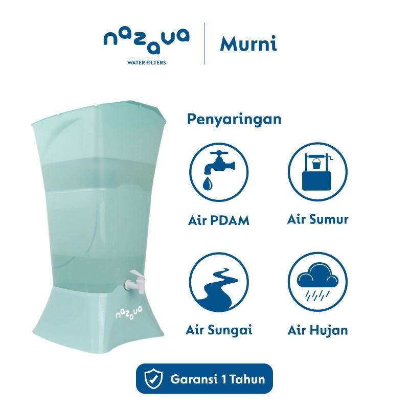 Jual Nazava Filter air Praktis tipe Riam atau Murni, air siap setiap saat TANPA listrik/bbm