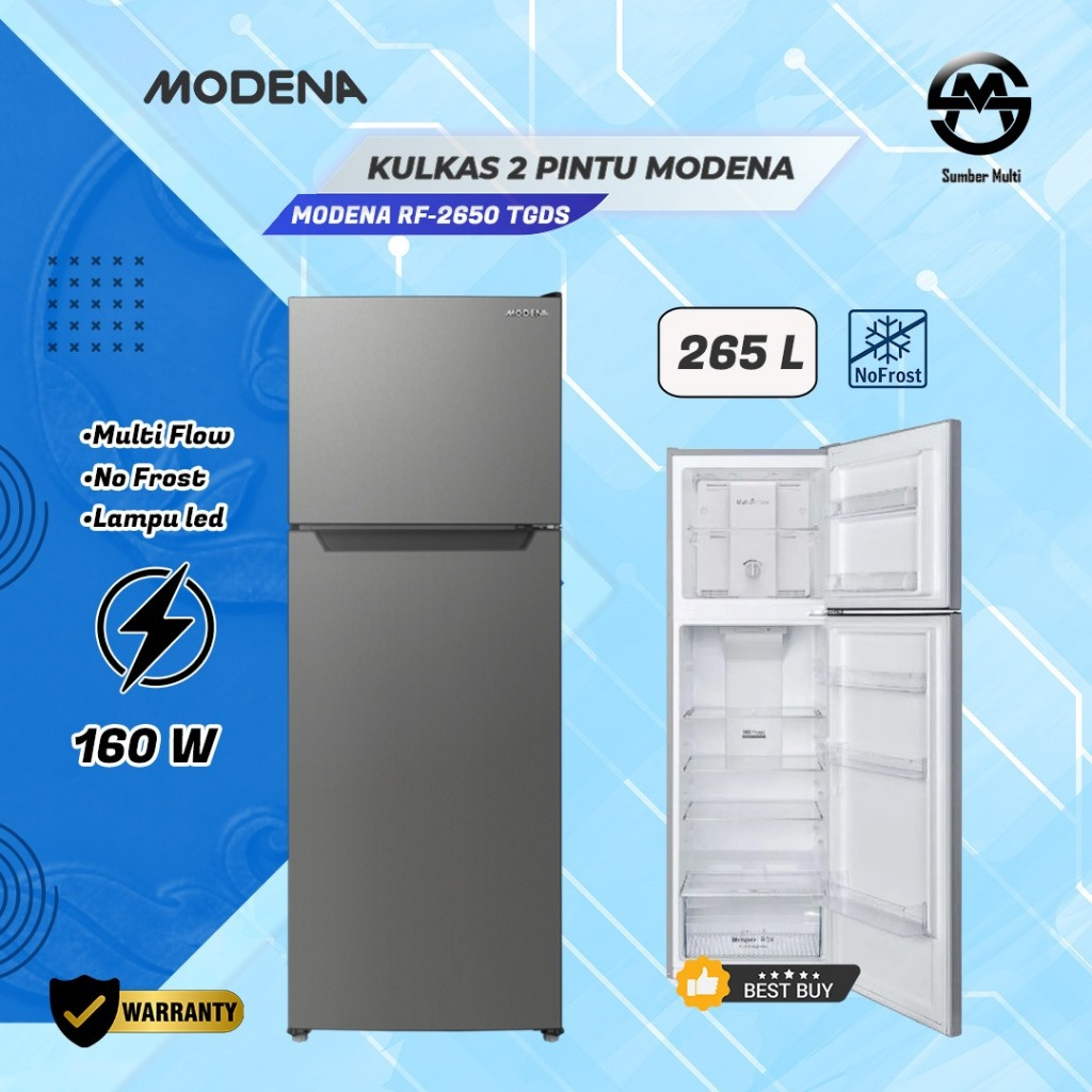 Jual Kulkas MODENA - RF 2650 TGDS - 265 Liter | Shopee Indonesia