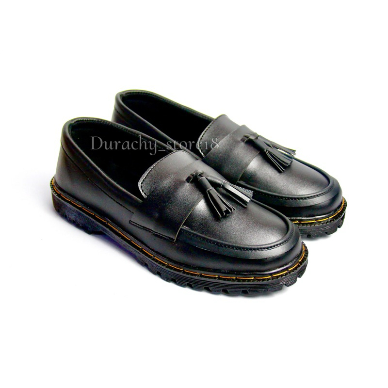 Jual DURACHY Sepatu Formal Pria Casual Loafers Hitam Slip On | Obito ...