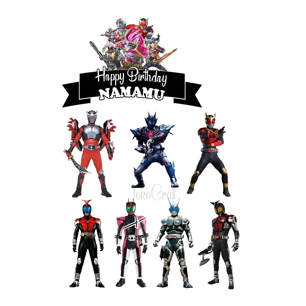 Jual TOPPER CAKE KAMEN RIDER HIASAN KUE ULANG TAHUN CUSTOM NAMA HAPPY ...