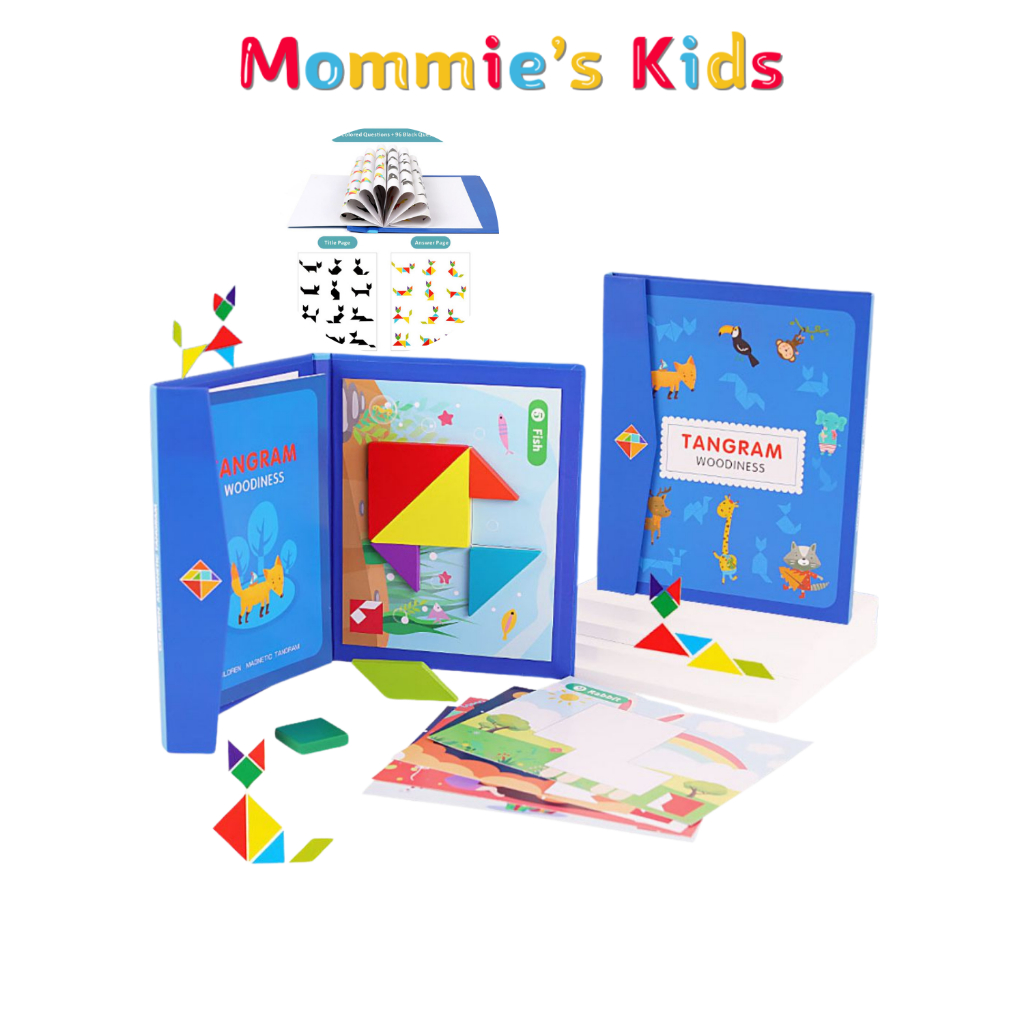Jual Puzzle Tangram Pattern Block Magnetic Montessori Shape Mainan ...