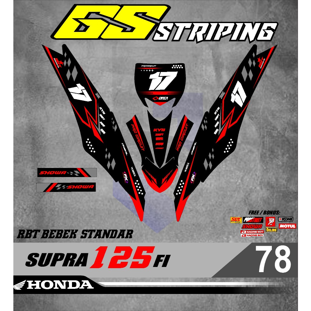 Jual STICKER STRIPING MOTOR RBT SUPRA X 125 R RBT VEGA BEBEK MODIF ...