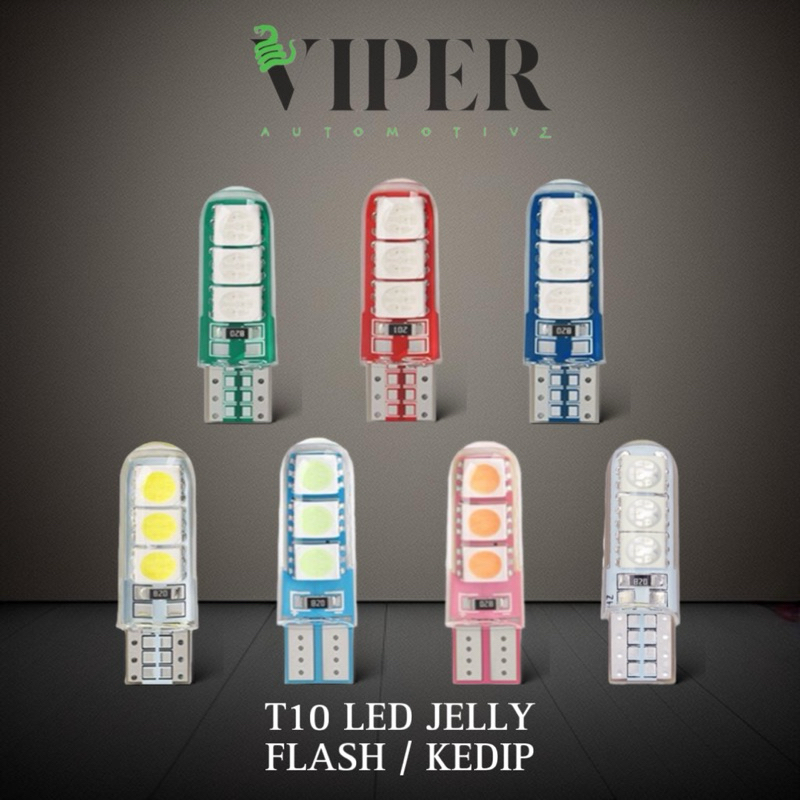 Jual (2 Pcs) Lampu Led T10 Jelly KEDIP Lampu Sign Sein Kabin Kota Senja ...