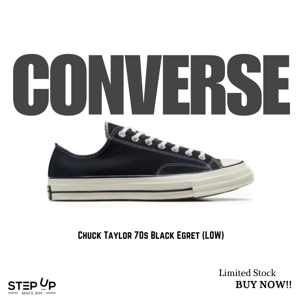 Jual Sepatu Converse Chuck Taylor 70s Black Egret Low BNIB 100