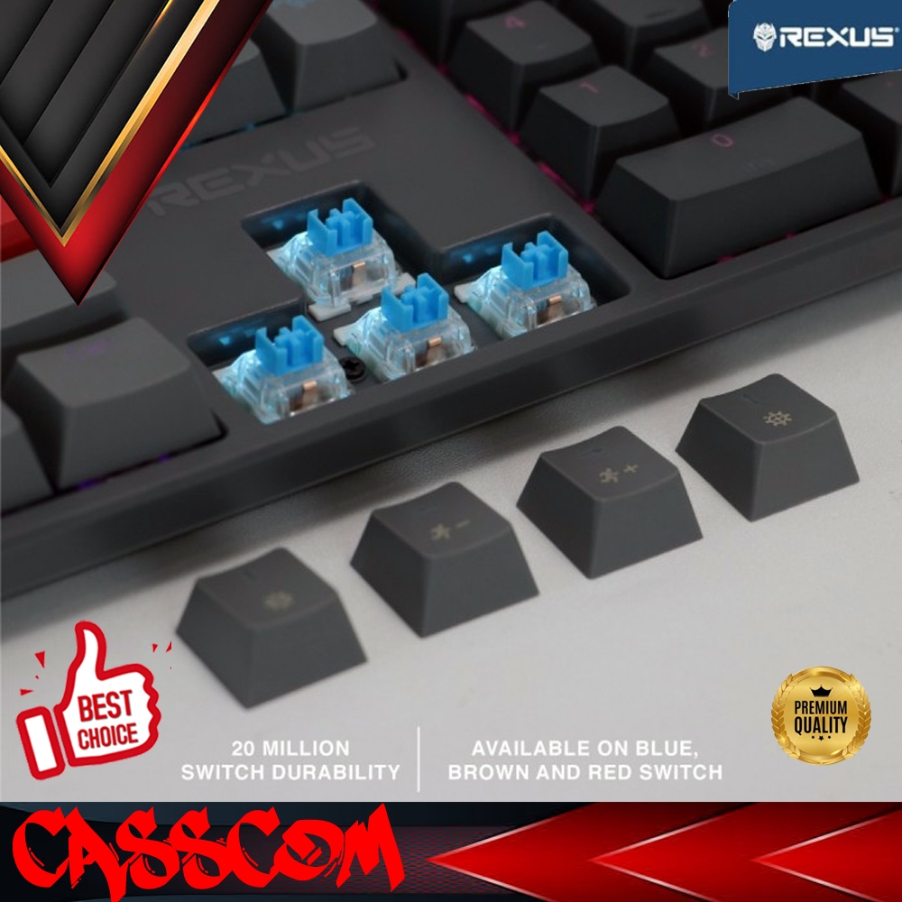 Jual Rexus Heroic RX-KX5 RGB Mechanical Gaming Keyboard Fullsize K-X5 ...