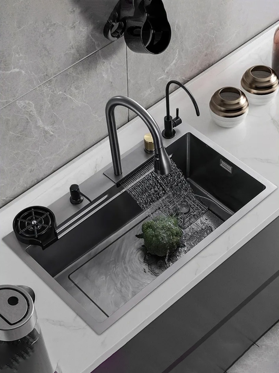 Jual Kitchen Sink Luxury Black New Design Complate Set | Shopee Indonesia