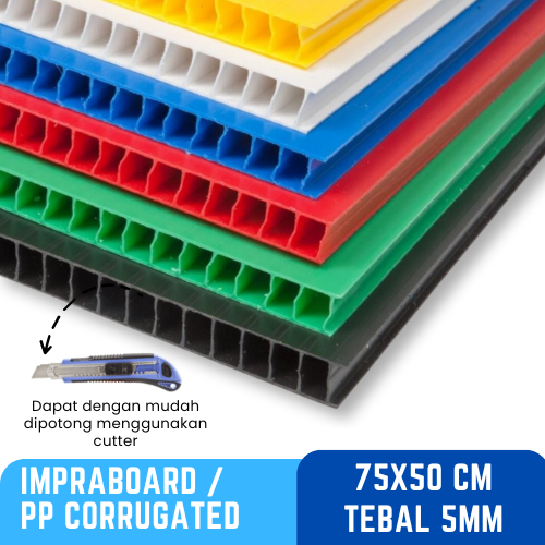 Jual Kilat Impraboard PP Corrugated Infraboard Tebal 5mm Ukuran 75x50cm ...