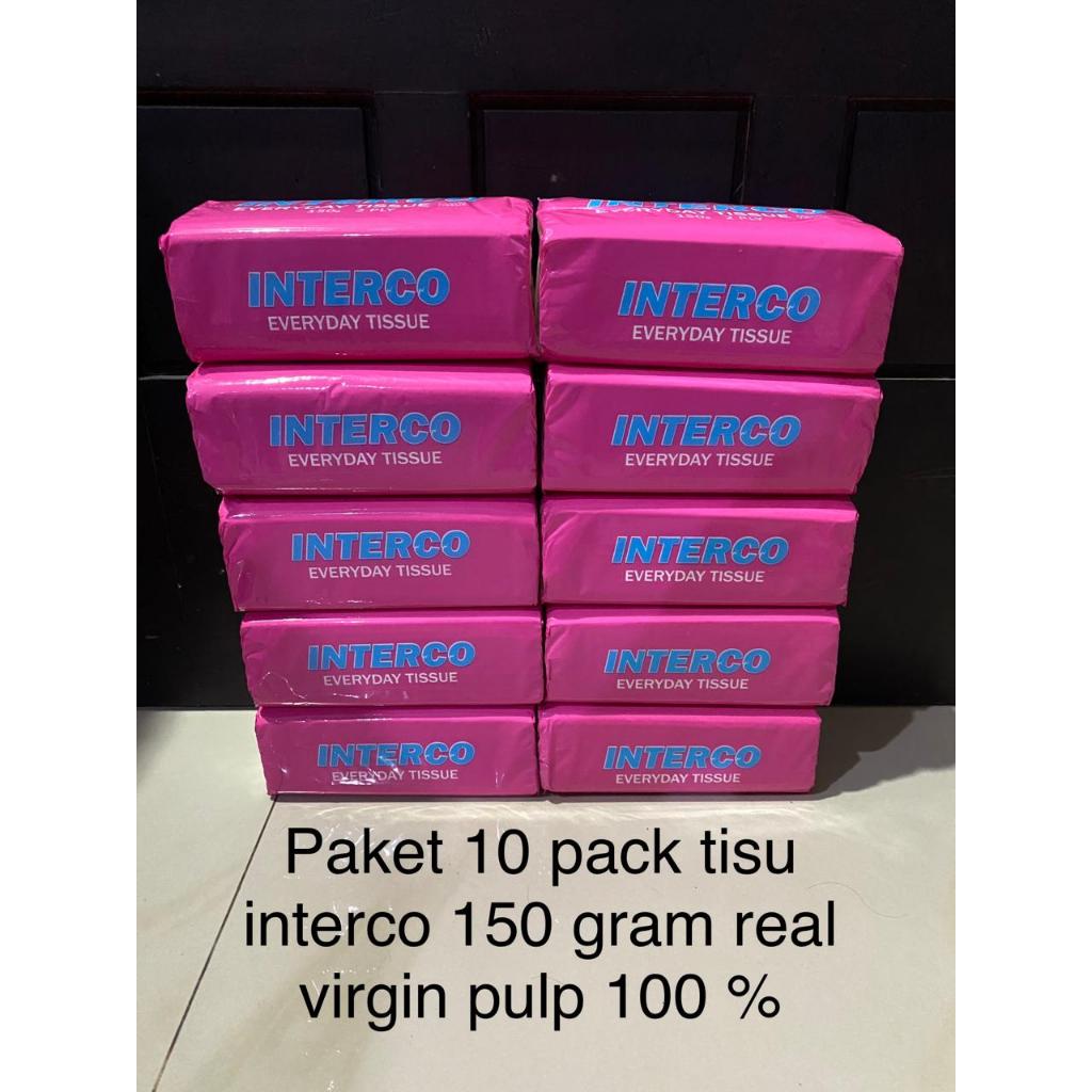 Jual paket tisu 10 pack Interco tissu murah soft facial Tissue 150 gram ...