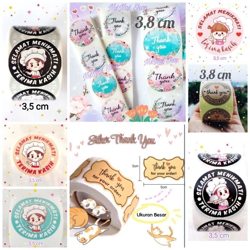 Jual BELI 2 GRATIS 1 BACA KETENTUAN Sticker Label Kemasan Thank You ...