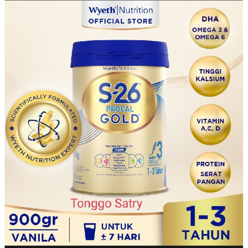 Jual S-26 Procal GOLD Tahap 3 Vanila Susu Pertumbuhan Anak Usia 1-3 ...