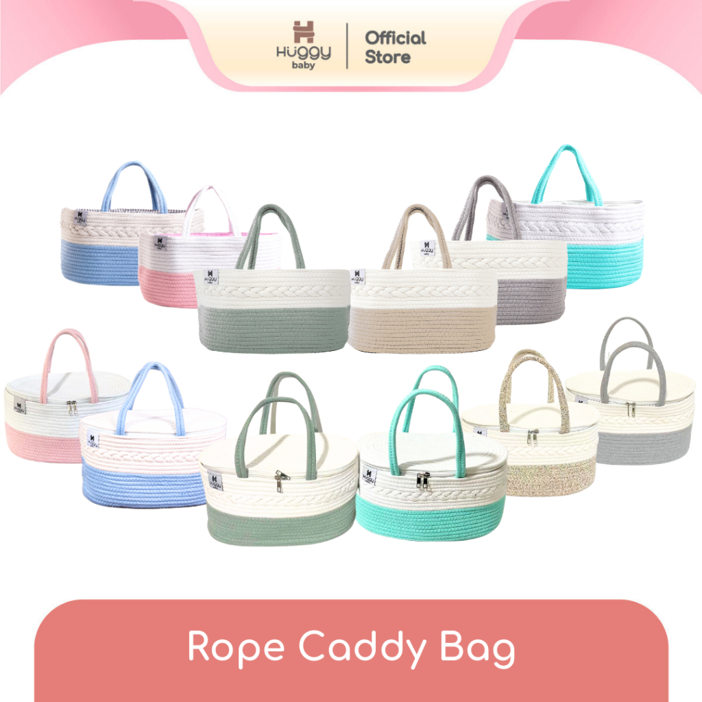 Babyhug Braided Caddy Bag- Maroon White