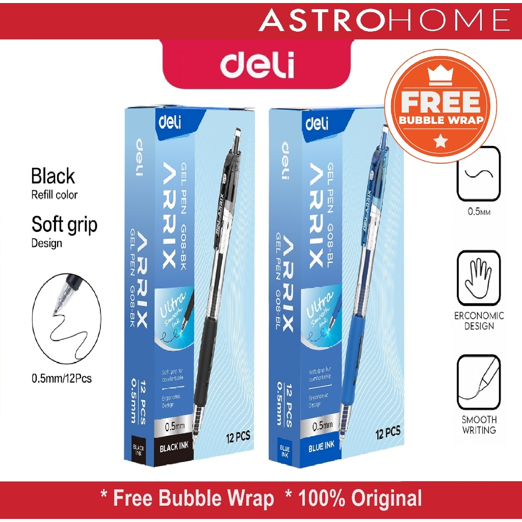 Jual Pulpen Ballpoint Gel Pen Ultra Smooth Ink Deli ARRIX Ball Point ...