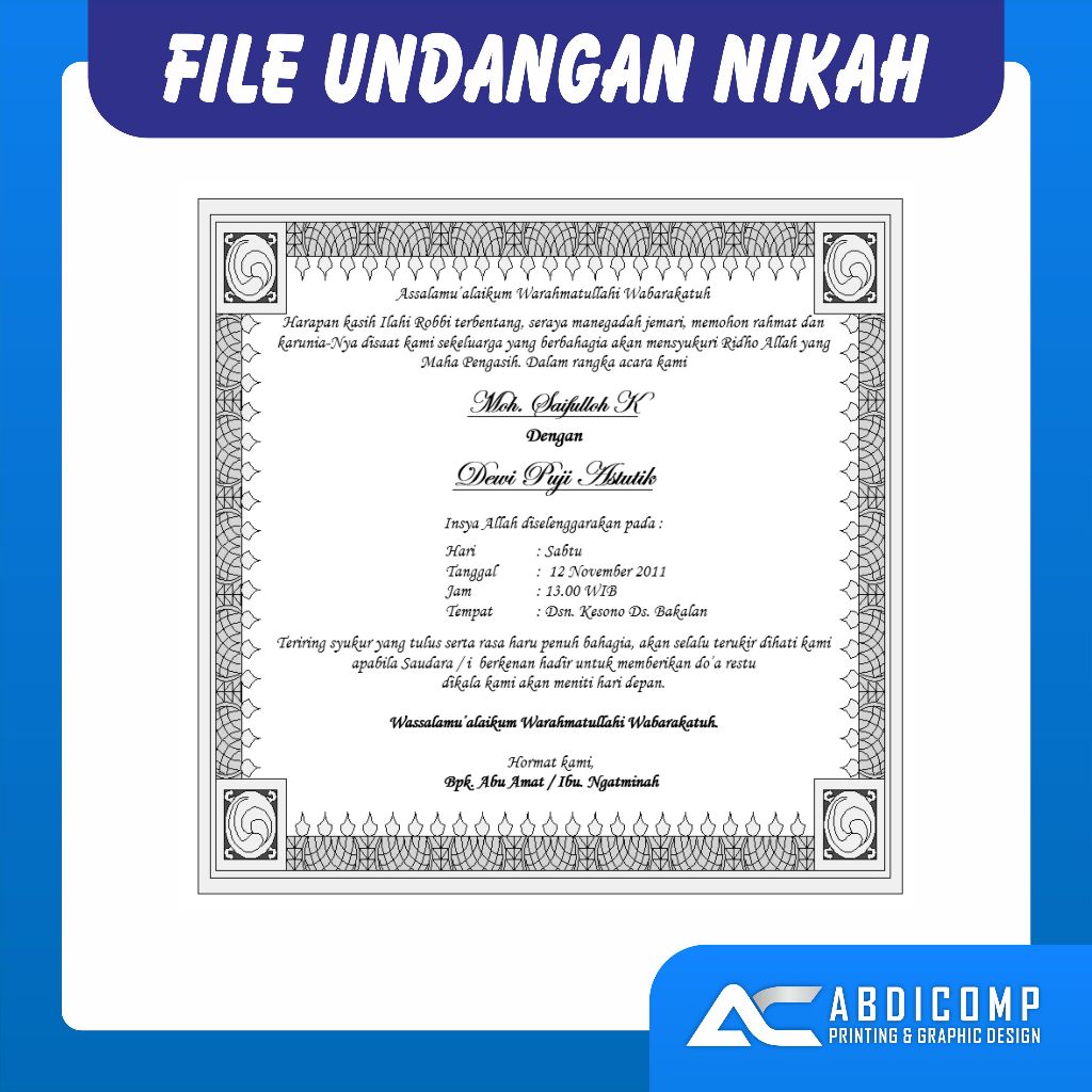 Jual File Undangan Word Nikah Walimatul Ursy | Shopee Indonesia