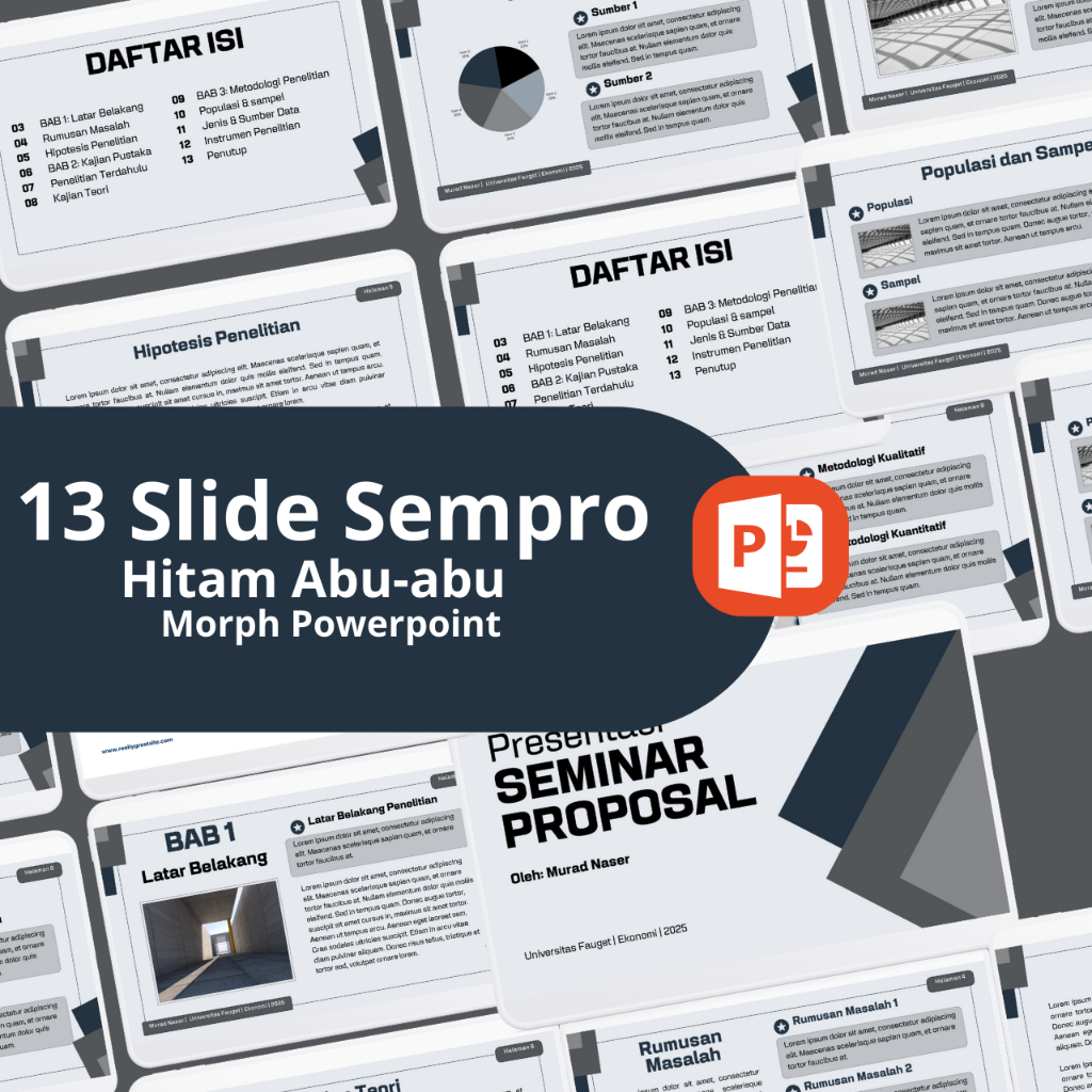 Jual Sempro Hitam Abu-abu Powerpoint - Template Proposal Seminar ...